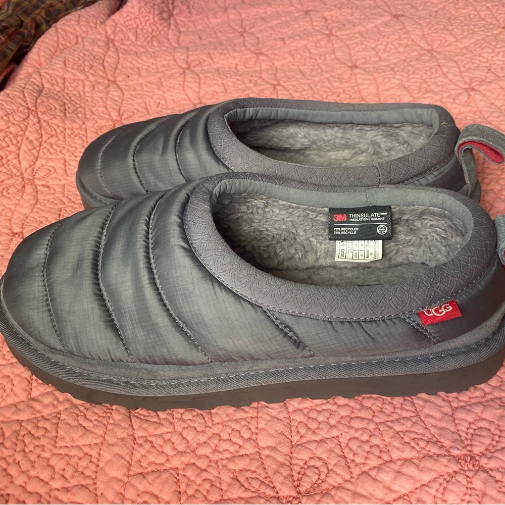 UGG TASMAN LTA Grey POLYESTER PUFF WOOL SLIPPERS SHOES